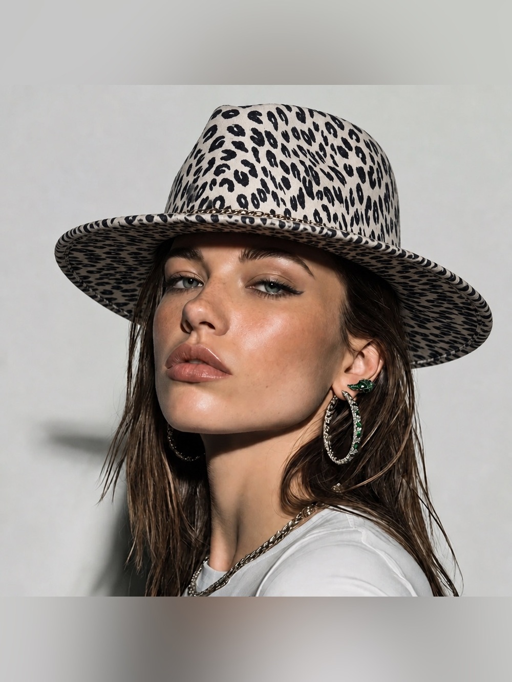 Kendall & Kylie Leopard Print Fedora Hat | Chic Statement Accessory